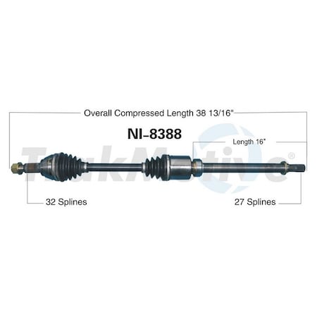 Surtrack Axle Cv Axle Shaft, Ni-8388 NI-8388